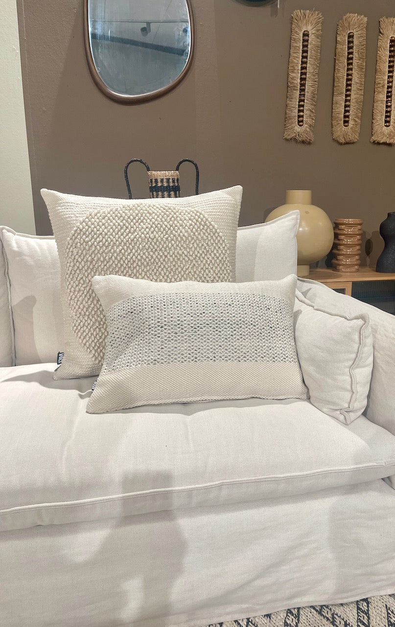 Cushion Inside Out stripes recycled wool Ivory 40x60cm