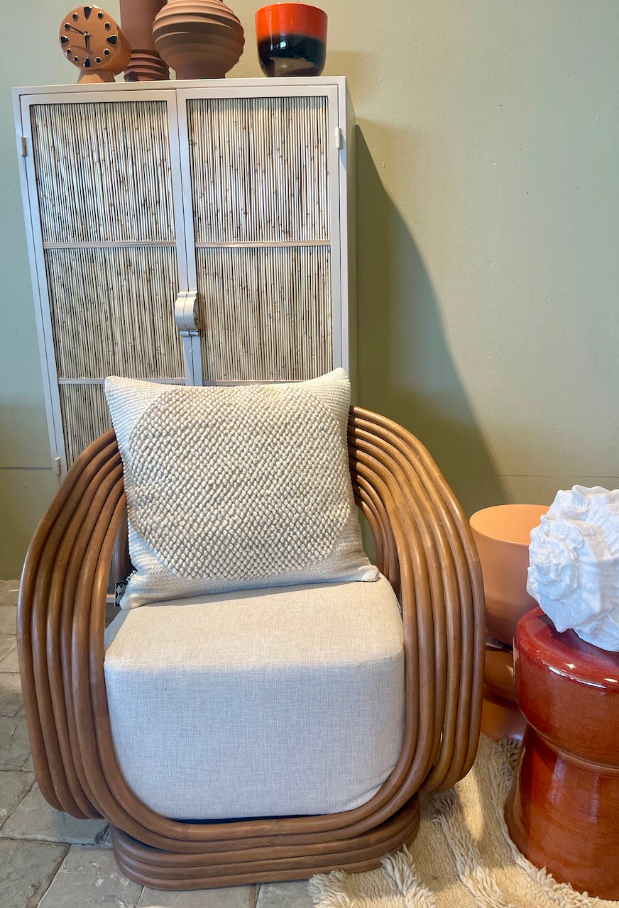 Cushion Millstone recycled wool Ivory 60x60cm