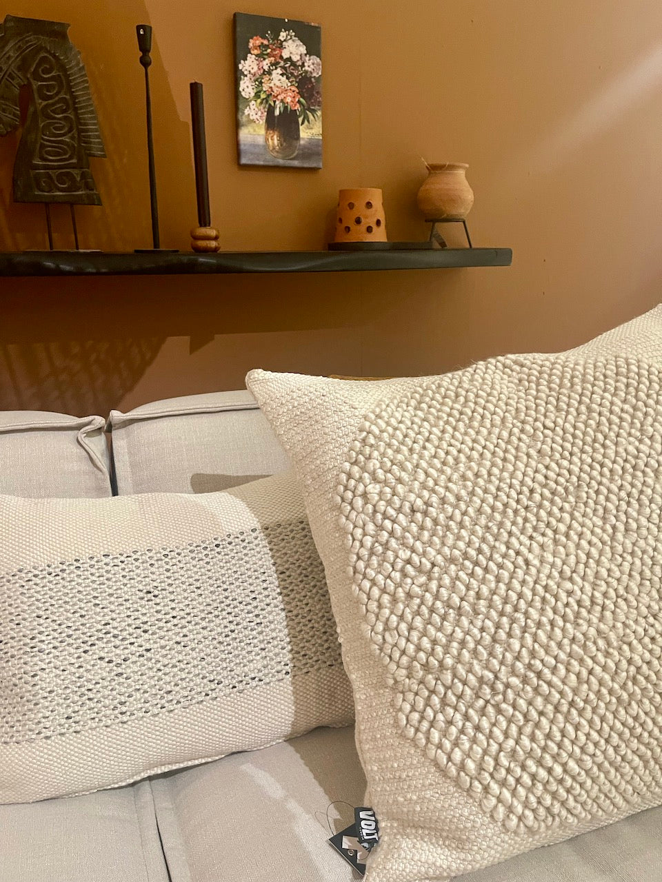 Cushion Millstone recycled wool Ivory 60x60cm