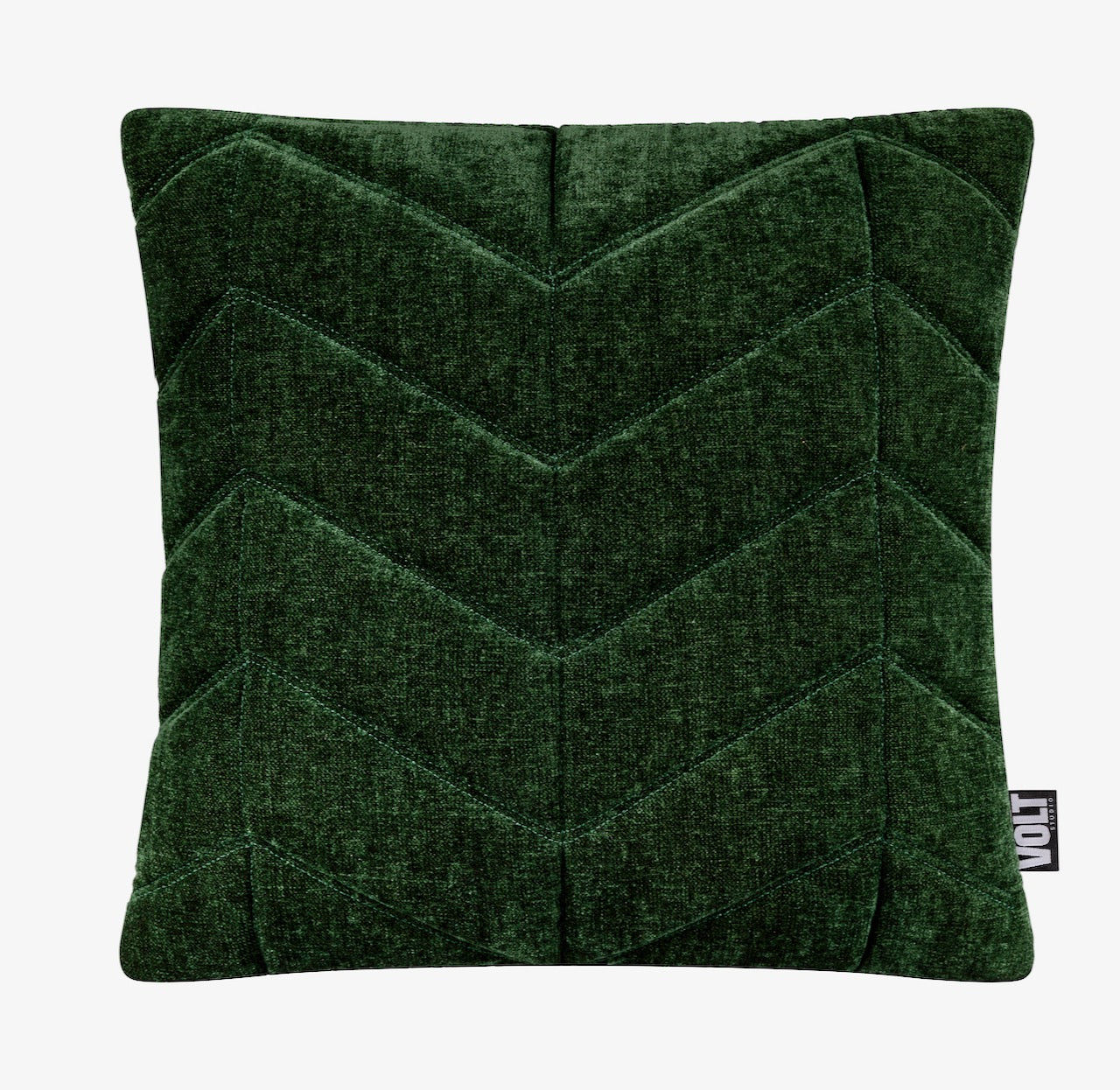 Cushion 3D Fishbone Velvet Pista green 45x45cm