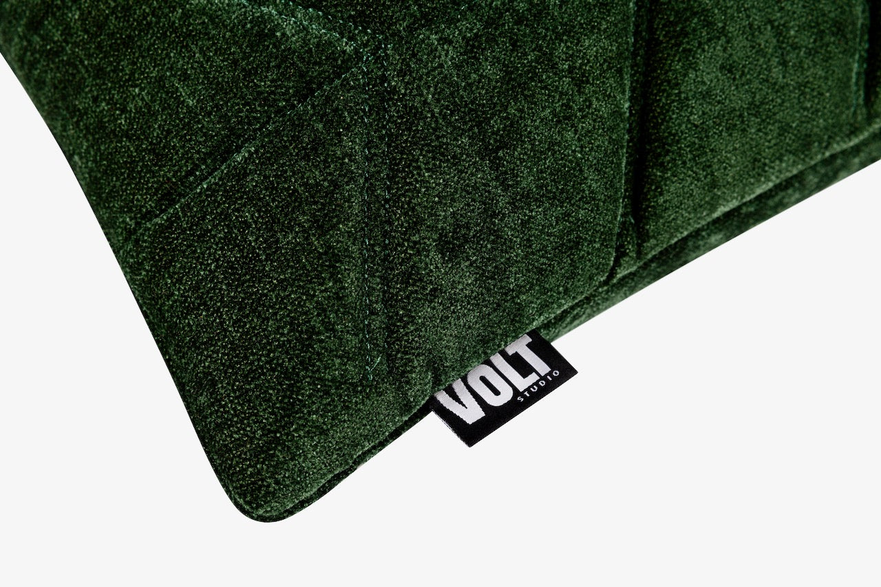 Cushion 3D Fishbone Velvet Pista green 45x45cm