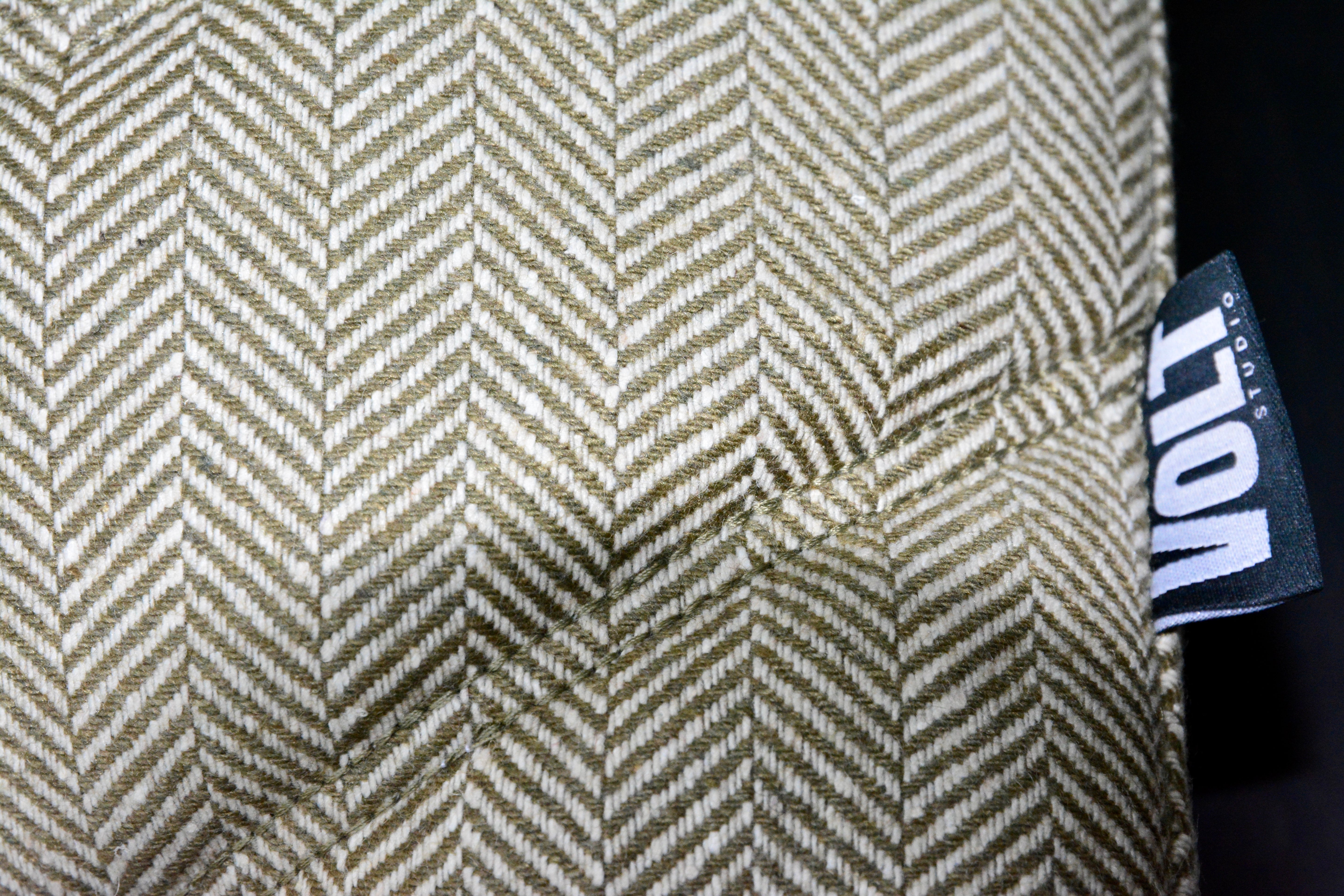 Cushion 3D Fishbone wool Herringbone Olive 40x60cm