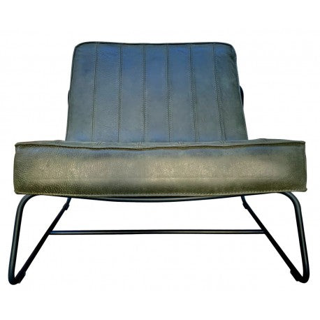 Chair Abel thick leather stitched Dark Green
