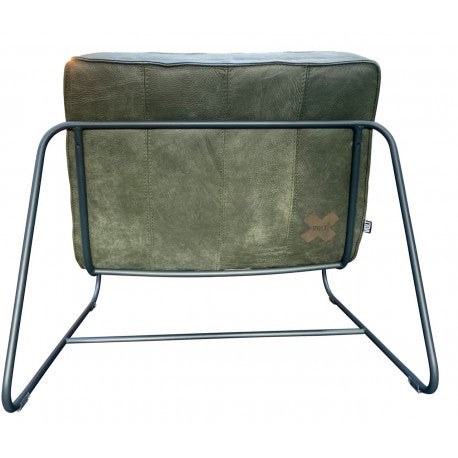 Chair Abel thick leather stitched Dark Green