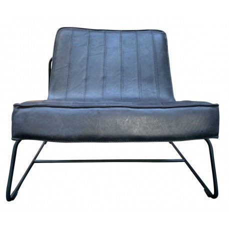 Chair Abel thick leather stitched Graphite