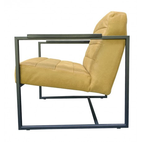 Chair Edgar thick leather Mustard