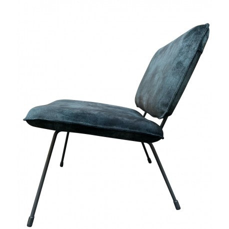 Chair Mick vintage velvet black/blue