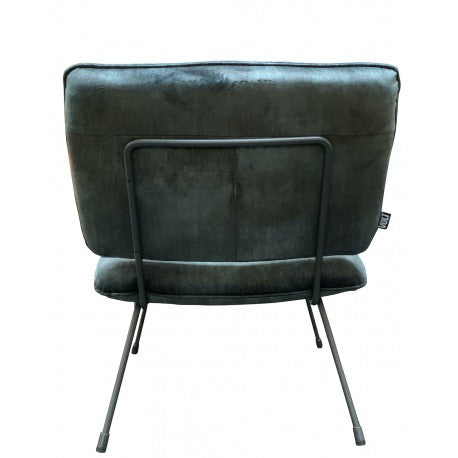 Chair Mick vintage velvet black/blue