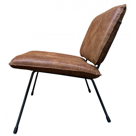 Chair Mick Weave embossed Tabac leather