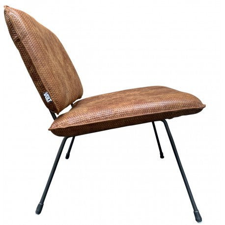 Chair Mick Weave embossed Tabac leather