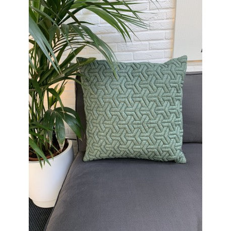 Cushion 3D Geometric new felt green 60x60cm