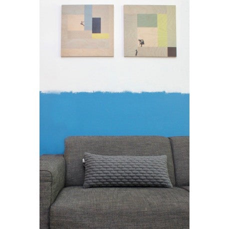 Cushion 3D Small bricks 30x70cm Black wool herringbone