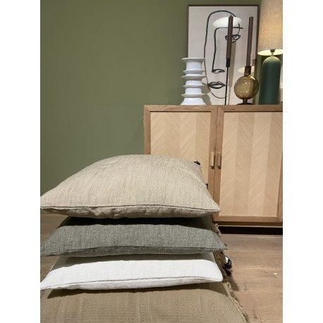 Cushion Plain Recycled Polyslub Linen green 60x60cm
