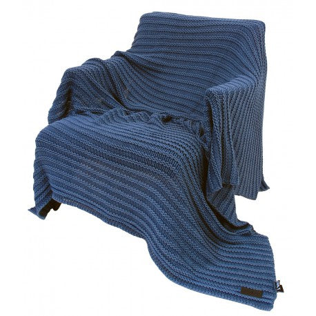 Knitted plaid Fatty denim blue stonewash
