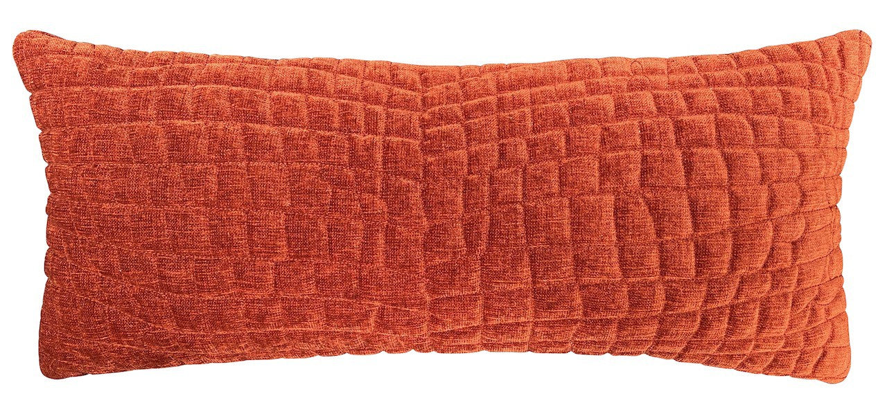 Cushion 3D Croc velvet Rust 30x70cm