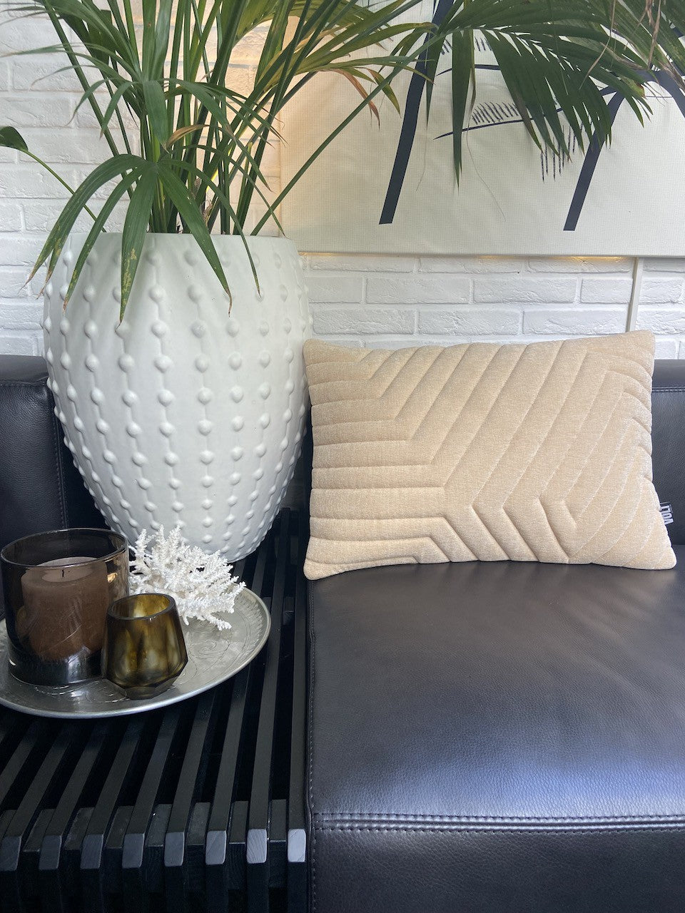 Cushion 3D New Maze Velvet Beige 40x60cm