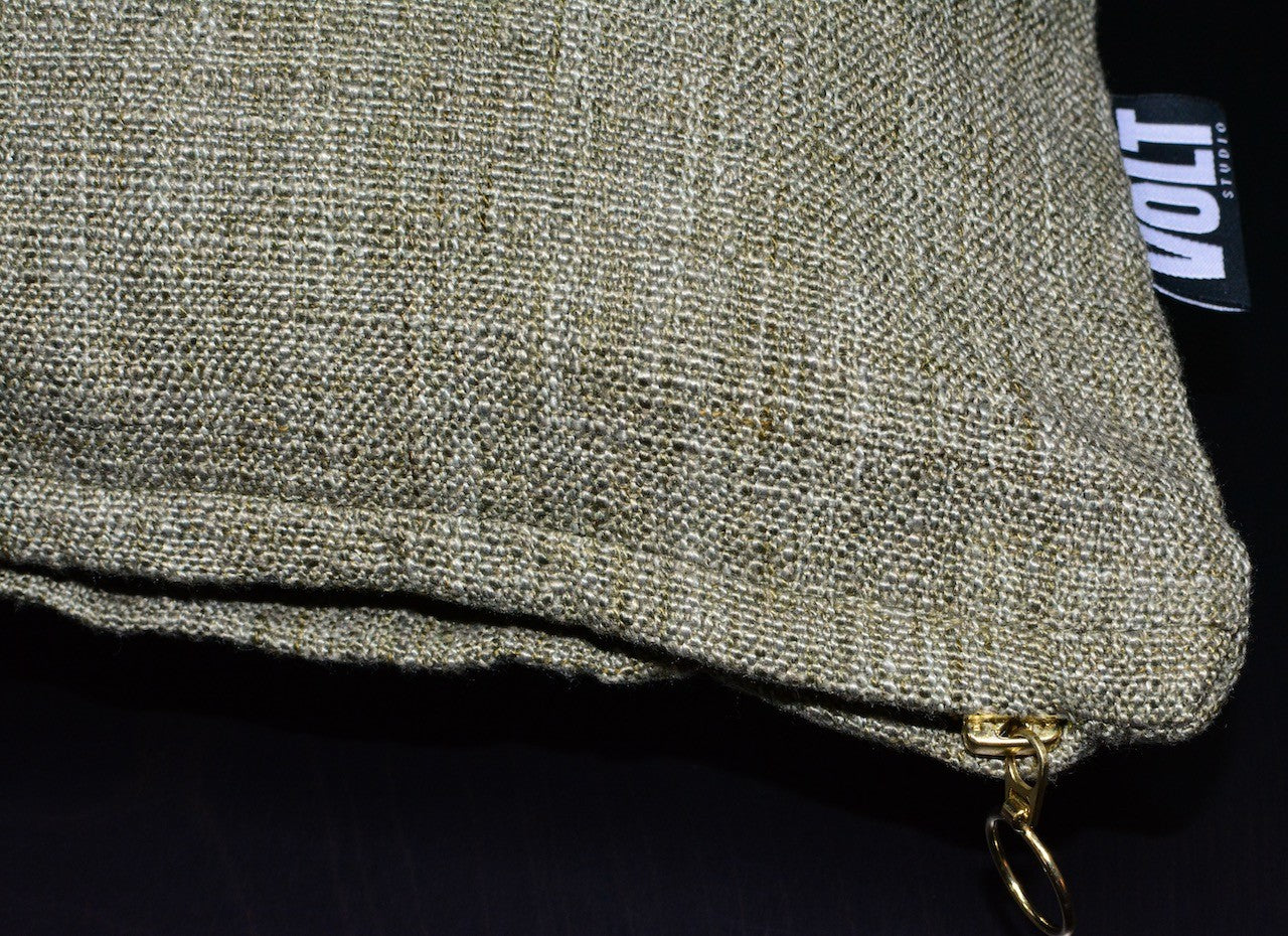 Cushion Plain Recycled Polyslub Linen green 60x60cm