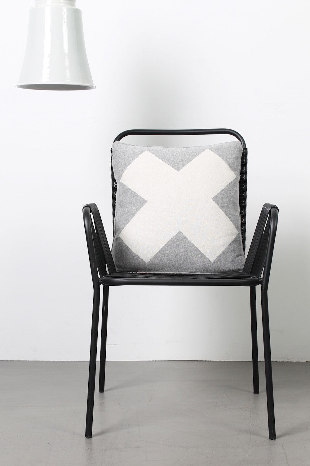 Cushion Grey cross knitted