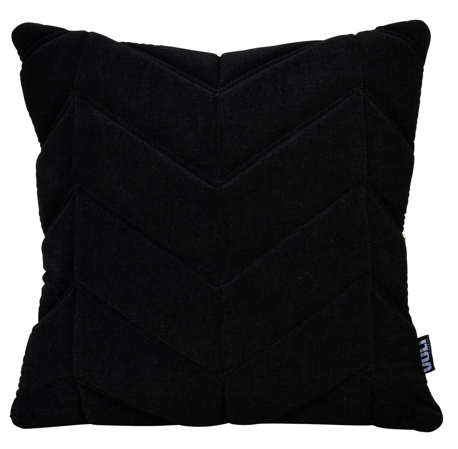 Cushion 3D Fishbone 45x45cm Velvet Black