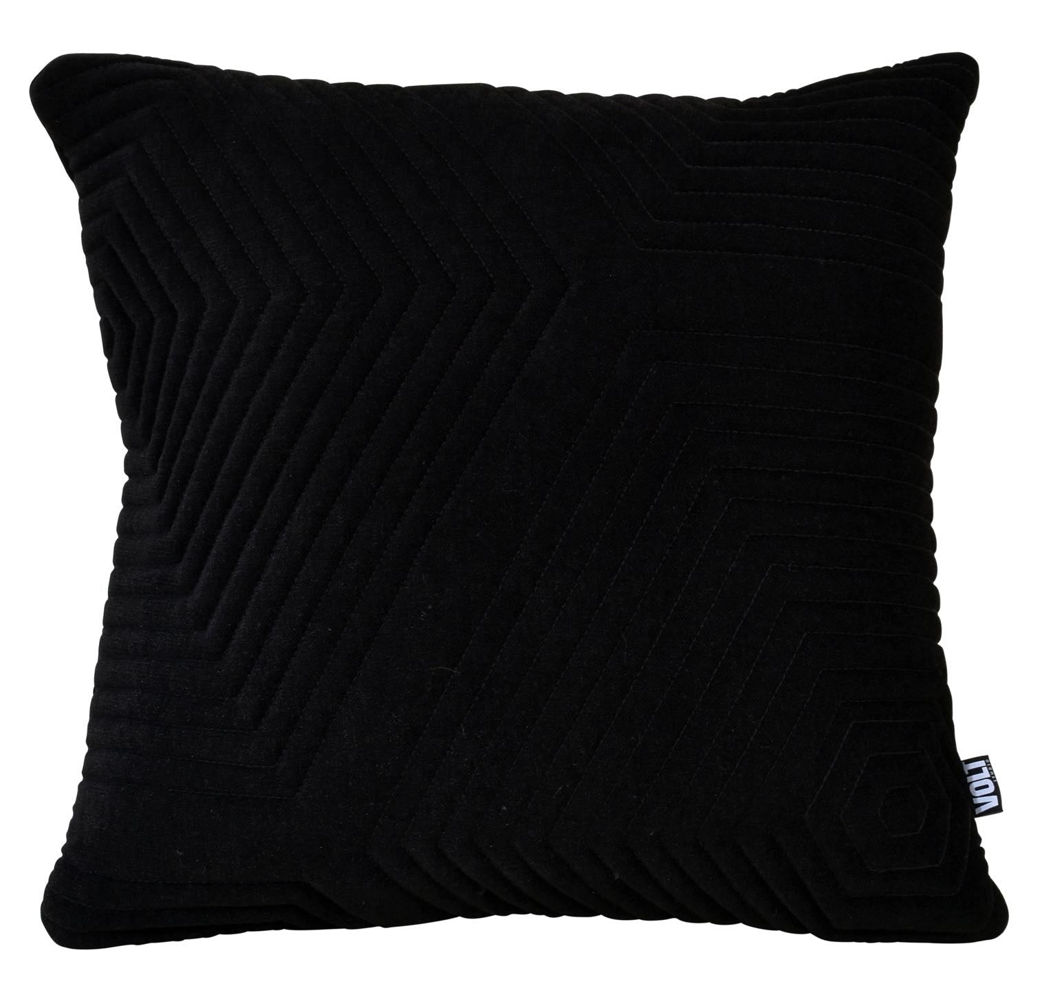 Cushion 3D Maze 60x60cm Velvet Black