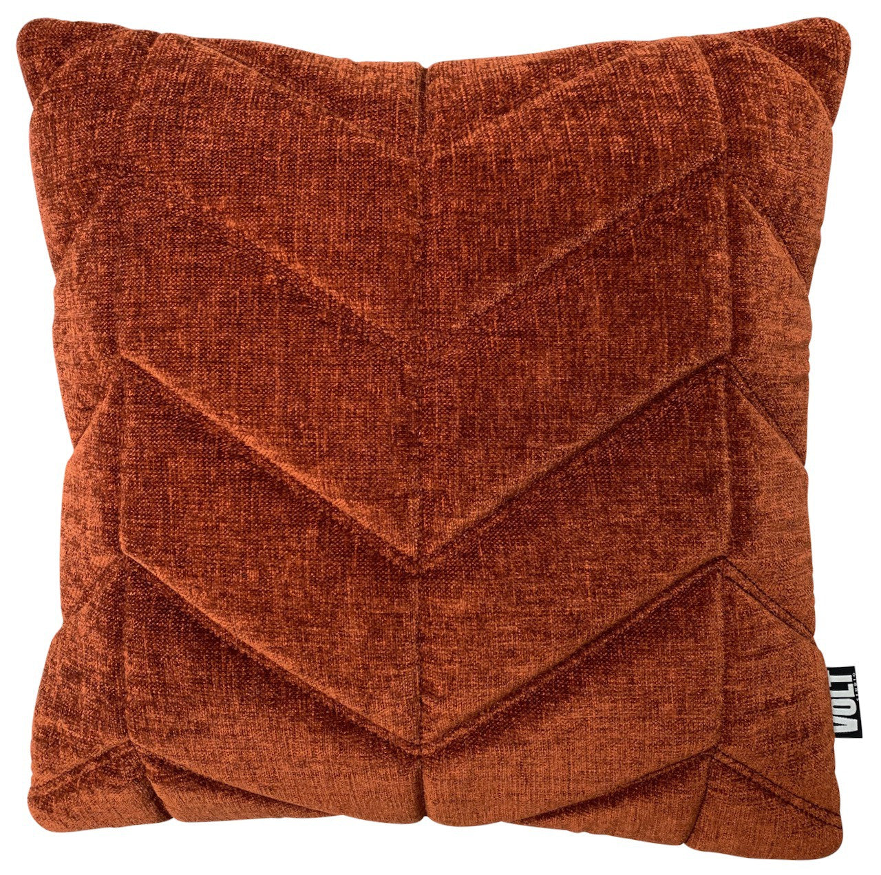 Cushion 3D Fishbone velvet dark rust 45x45cm