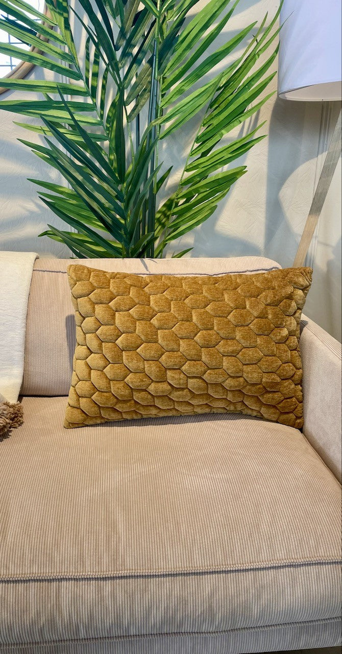 Cushion 3D Cells Velvet Gold04 40x60cm