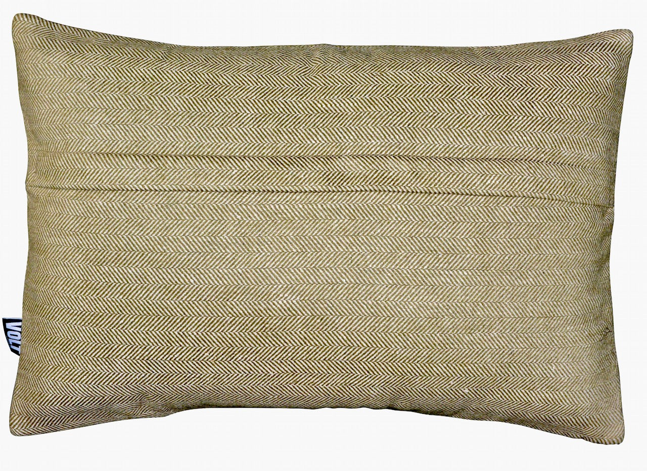 Cushion 3D Fishbone wool Herringbone Olive 40x60cm