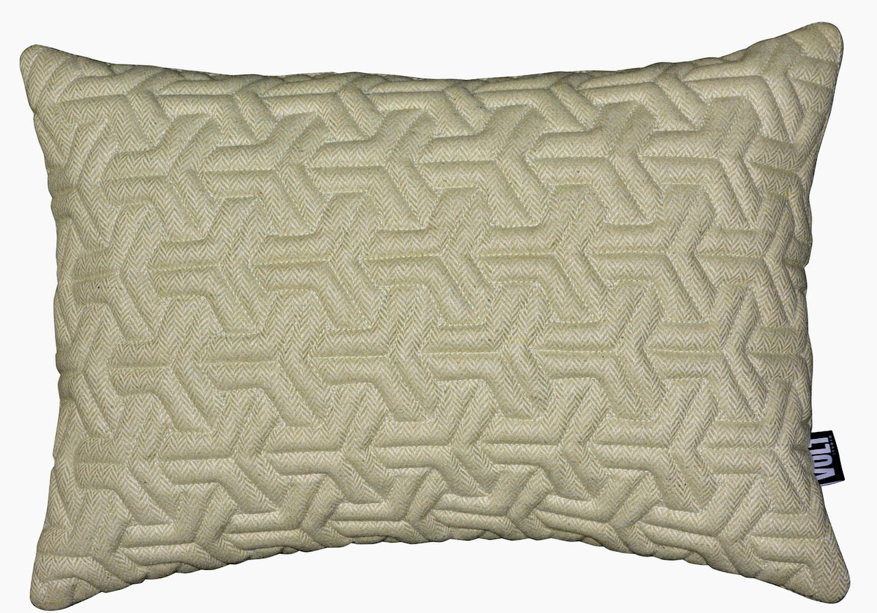 Cushion 3D Geomatric wool Herringbone Pista 40x60cm