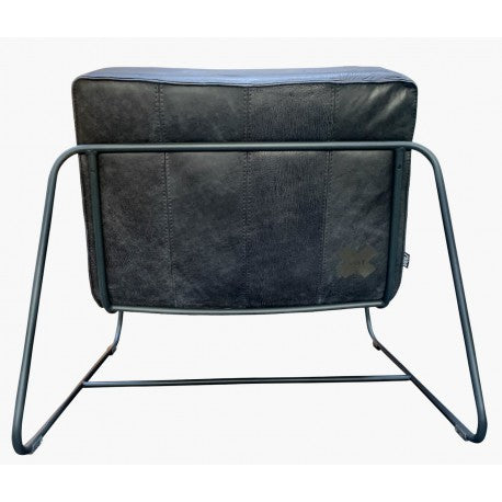 Chair Abel thick leather stitched Graphite