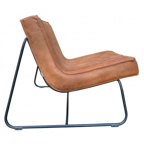 Chair Abel thick leather stitched Walnut