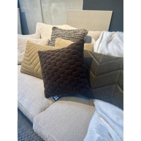 Cushion 3D Fishbone velt Golden brown 40x60cm