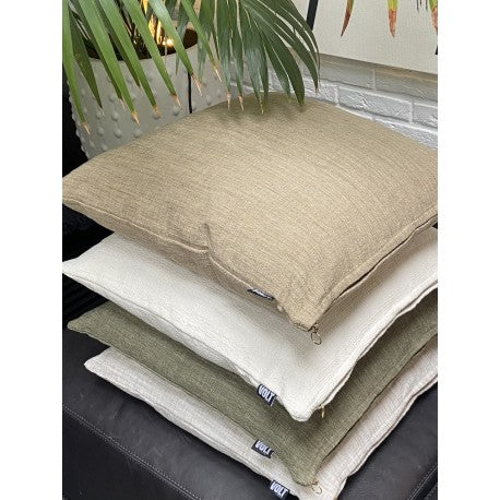 Cushion Plain recycled polyslub linen green 40x60cm
