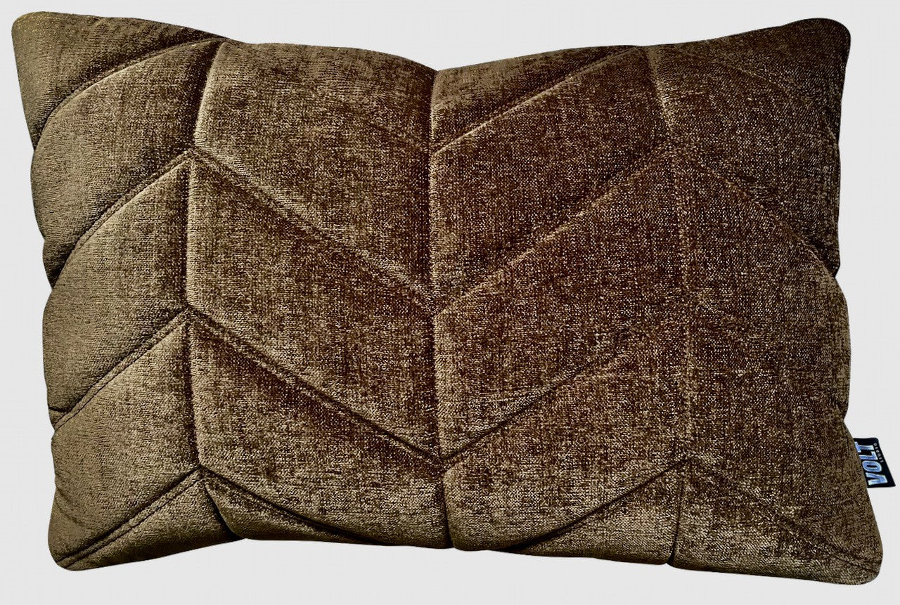 Cushion 3D Fishbone felt Golden brown 40x60cm