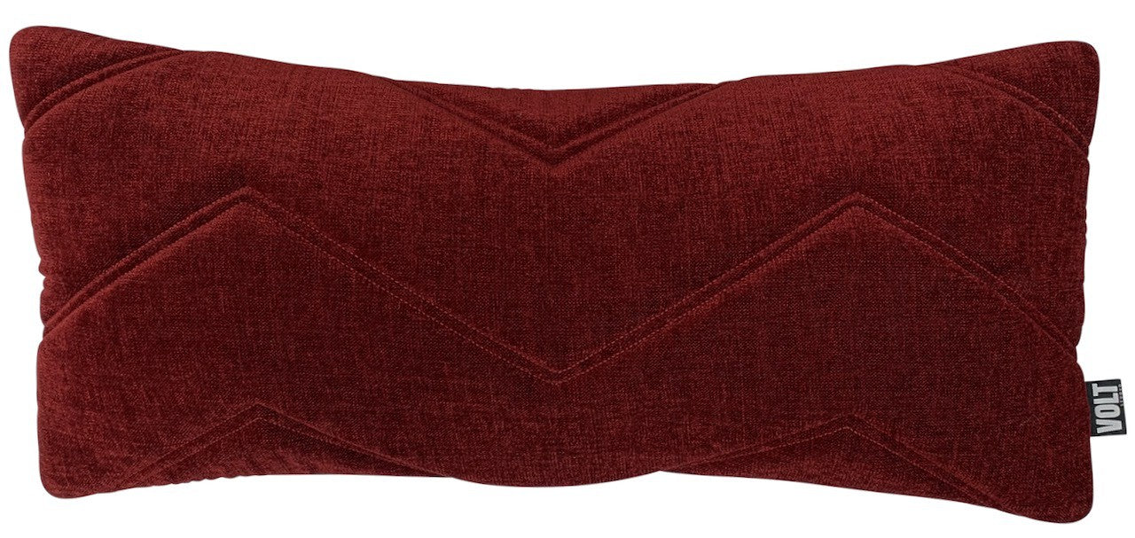 Cushion 3D Zigzag velvet dark maroon 30x70cm